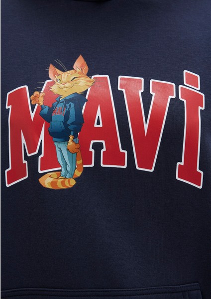 Mavi Kedi Logo Lacivert Sweatshirt 1S10461-70488