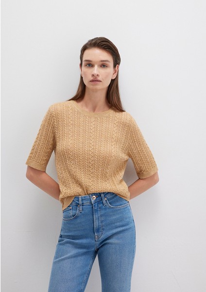 Kısa Kollu Sarı Kazak 1710702-90659 fiyatları