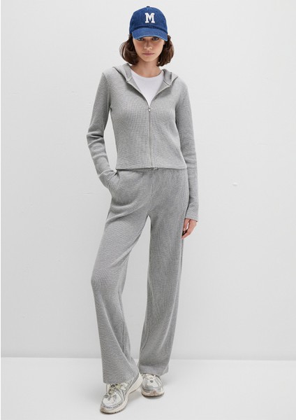 Fermuarlı Dokulu Gri Sweatshirt 1613383-80018 fiyatları