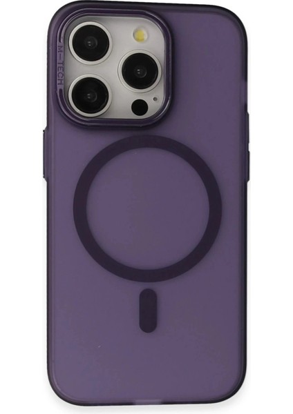 iPhone 14 Pro Frost Standlı Magsafe Kapak - Derin MOR-(5796)