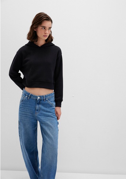Kapüşonlu Siyah Sweatshirt 1S10386-900 modelleri