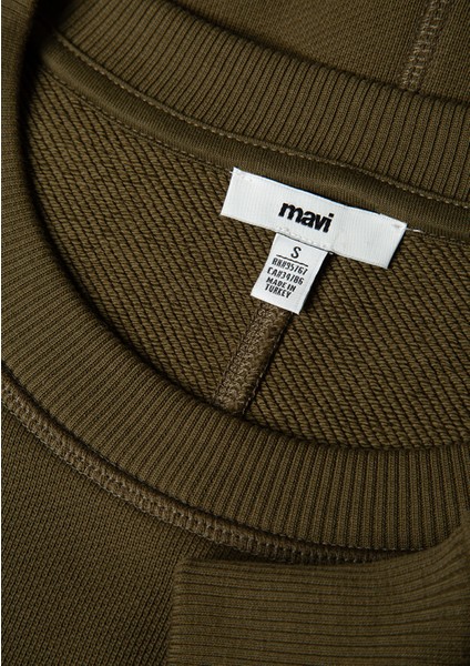 Bisiklet Yaka Haki Sweatshirt 1S10390-71589