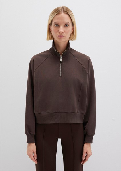Yarı Fermuarlı Kahverengi Sweatshirt 1S10439-70236 fırsatları