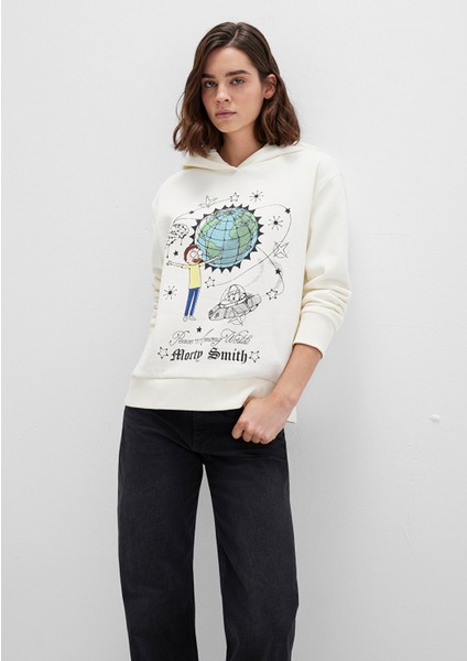 Rick And Morty Baskılı Ekru Sweatshirt 1S10468-80194 modelleri