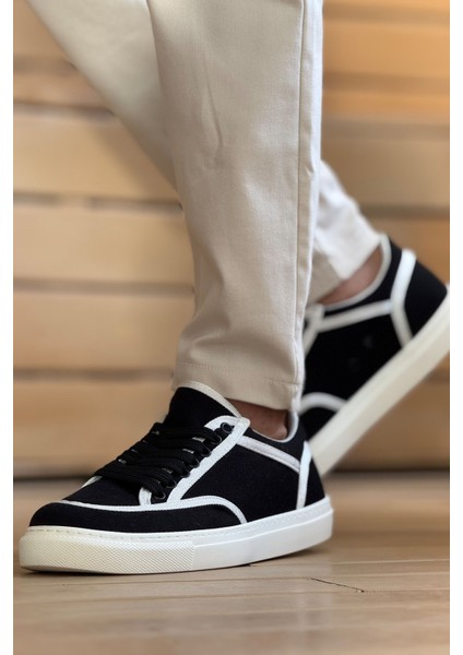 Solederva - Keten Erkek Ayakkabı Siyah - Beyaz - MN2505 fiyatları