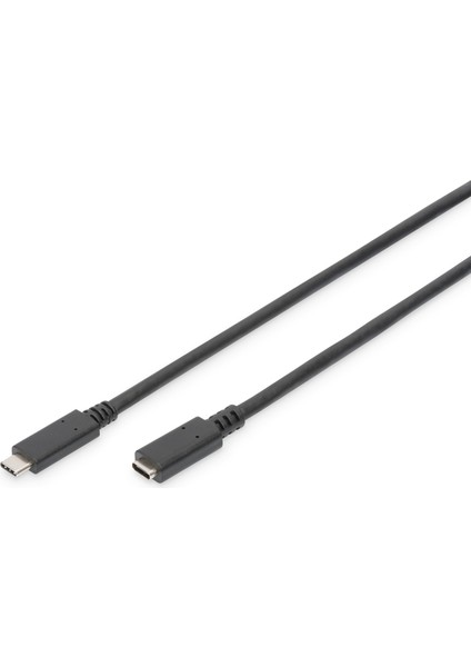 USB Tip C™ Uzatma Kablosu, Tip C Erkek &lt;-&gt; Tip C Dişi, 2 Metre, 3A, 480MB, 2.0 Versiyon, Ce, Siyah Renk