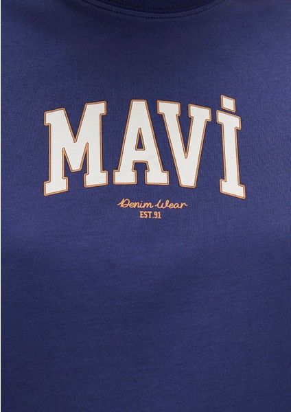 Mavi Logo Baskılı Lacivert Tişört 1613410-70498