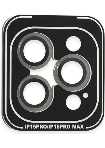 iPhone 15 Pro Max Pvd Metal Kamera Lens - GRI-(5796)