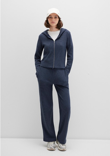 Fermuarlı Dokulu Lacivert Sweatshirt 1613383-32184 fiyatları