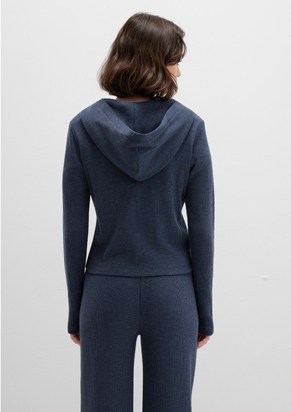 Fermuarlı Dokulu Lacivert Sweatshirt 1613383-32184 indirimleri