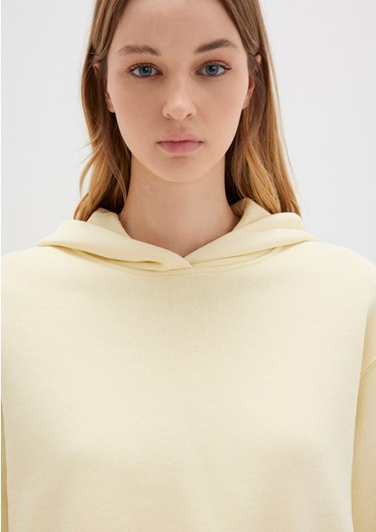 Kapüşonlu Sarı Sweatshirt 1S10386-71187