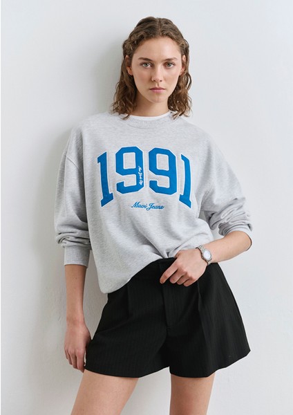 1991 Baskılı Gri Sweatshirt 1S10361-87033 fiyatları