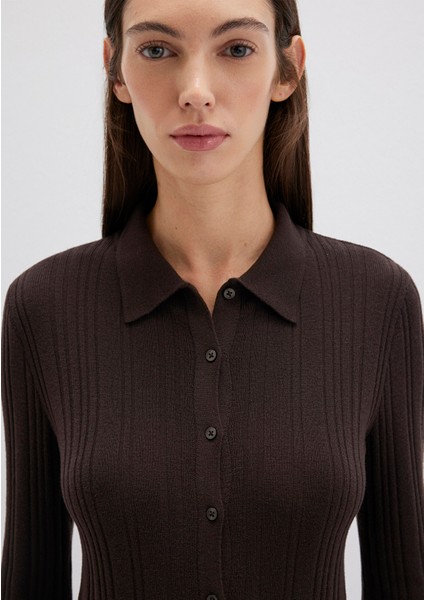 Yün Karışımlı Kahverengi Triko Polo 1710838-90704 indirimleri