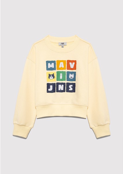 Mavi Baskılı Sarı Sweatshirt 7S10127-84571 modelleri
