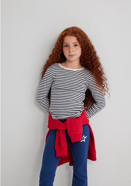 Çizgili Basic Tişört 7610351-86625