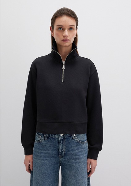 Yarı Fermuarlı Siyah Sweatshirt 1S10391-900 fiyatları