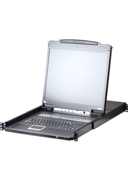 Sürgülü Kasaya Sahip, 17 VGA LCD Ekran (Arkadan Aydınlatmalı), Touchpad I ve Türkçe KLAVYE&#039;SI Bulunan 8 Port Ps/2-Usb Kvm Over Ip Switch, Ilave Konsol Girişli, USB Periferi PORT&#039;LU (Usb Çev