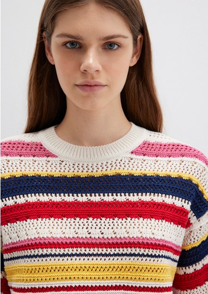 Jakarlı Renkli Kazak 1710777-91010 indirimleri