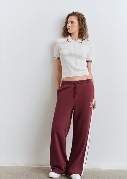 Mavi Logo Şerit Detaylı Bordo Eşofman Altı 1011038-70393 fiyatları