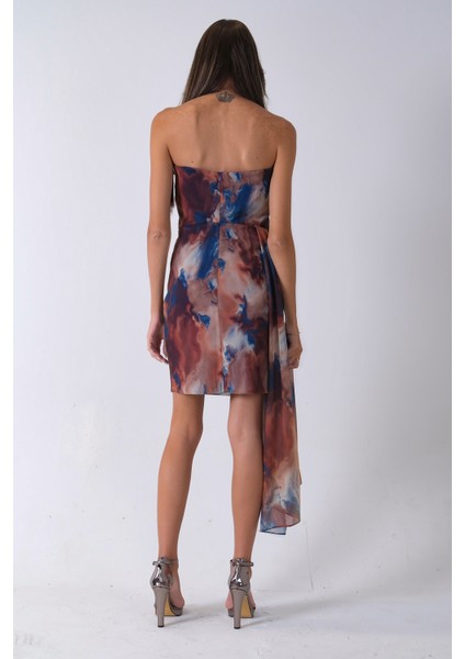 Saks Midi Boy Desenli Tül Şifon Abiye 0802002.26 indirimleri