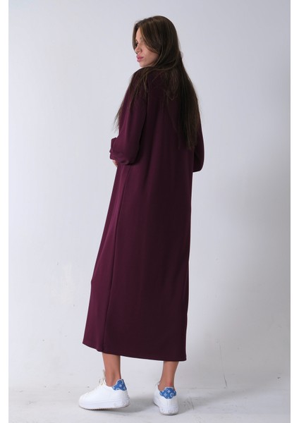 Mürdüm Bileği Lastikli Bisiklet Yaka Tesettür Elbise 31061510.21 modelleri