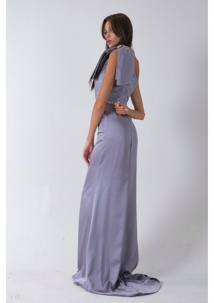 Gri Tek Omuz Drapeli Taş Detaylı Abiye 0801009.06 indirimleri