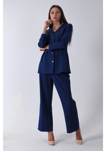 Lacivert Önü 4 Düğme Kapamalı Pantolonlu Takım 4592261.02 fiyatları