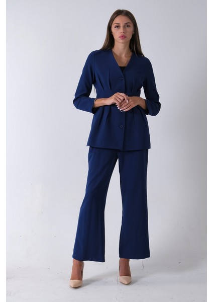 Lacivert Önü 4 Düğme Kapamalı Pantolonlu Takım 4592261.02 modelleri