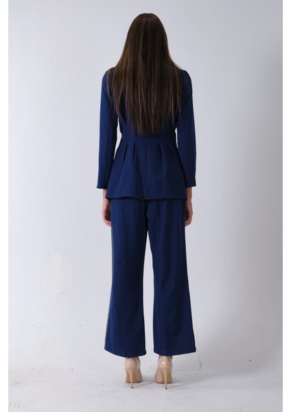 Lacivert Önü 4 Düğme Kapamalı Pantolonlu Takım 4592261.02