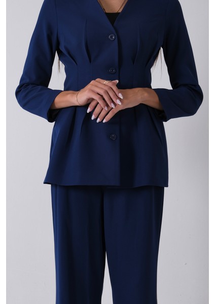 Lacivert Önü 4 Düğme Kapamalı Pantolonlu Takım 4592261.02