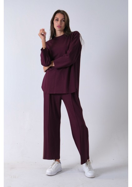 Mürdüm Rahat Kumaş Basic Pantolonlu Takım 31040630.21 modelleri