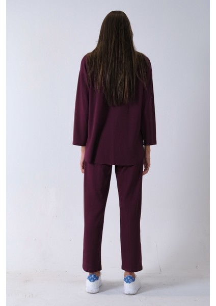 Mürdüm Rahat Kumaş Basic Pantolonlu Takım 31040630.21