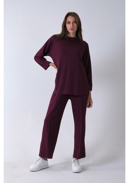 Mürdüm Rahat Kumaş Basic Pantolonlu Takım 31040630.21