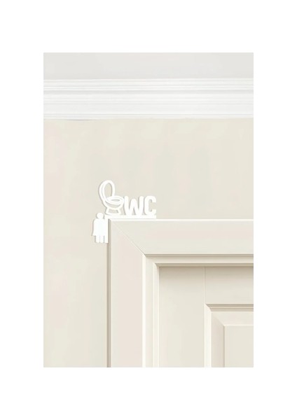 Bay Bayan Wc Yönlendirme Yazısı 2'li Set Metal Duvar Dekoru Siyah ve Beyaz 22X22 cm