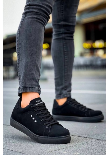 Kb-X7 Kuback Siyah Süet Yüksek Siyah Taban Bağcıklı Günlük Erkek Ayakkabı modelleri