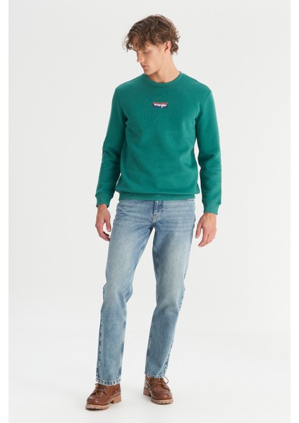 Regular Fit Normal Kesim Bisiklet Yaka Içi Polarlı Yeşil Sweatshirt fiyatları