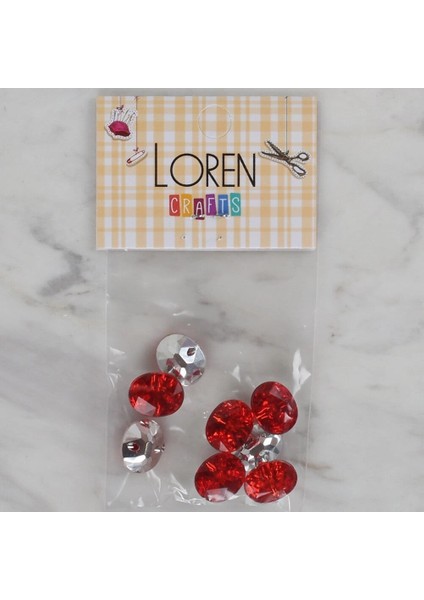 Loren Crafts Kırmızı 8 Li Düğme - 240