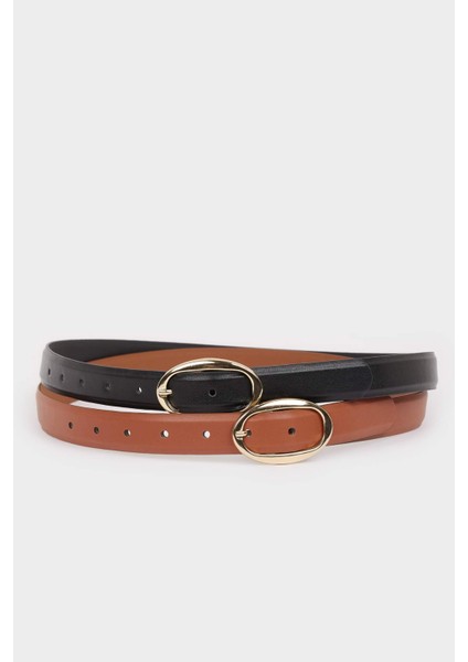 Kadın Suni Deri 2'li Günlük Kemer F8371AXNS fırsatları