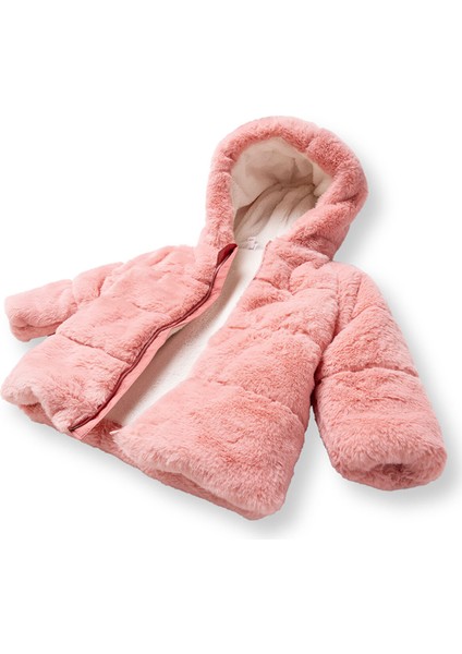 Kız Bebek Mont Peluş Fermuarlı Uzun Kol modelleri