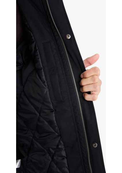 Regular Fit Polo Yaka Cepli Kadife Yaka Fermuarlı Astarlı Mont F0814AX25AU