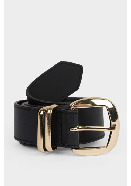 Kadın Dikdörtgen Toka Suni Deri Jean Kemeri F8375AXNS