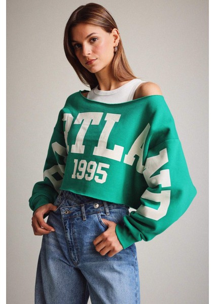 Kayık Yaka Baskılı Sweatshirt G3329AX25WN modelleri