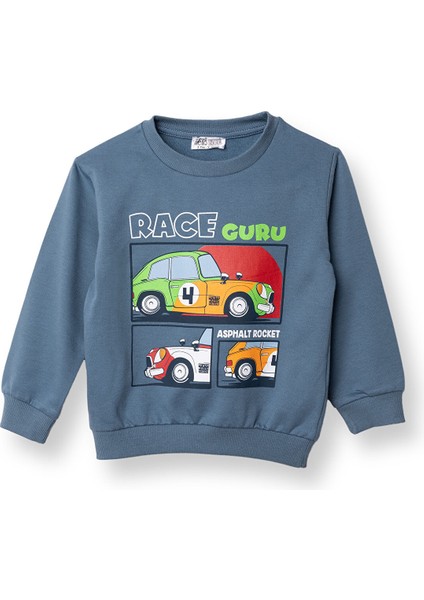 Erkek Bebek Basic Sweatshirt Şardonlu Bisiklet Yaka Uzun Kol