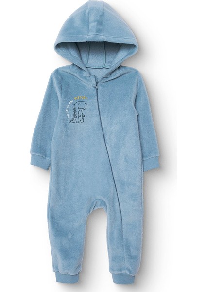 Erkek Bebek Polar Patiksiz Tulum Uzun Kol Ribanalı Paça