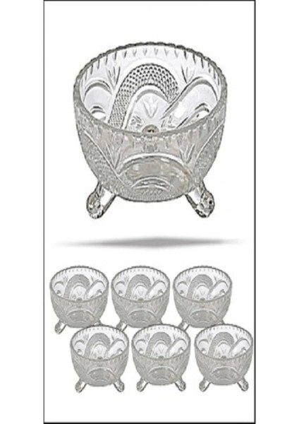 Litaetrend 6'lı Kristal Lüx Ayaklı Cam Çerezlik Şekerlik Sunumluk Kase