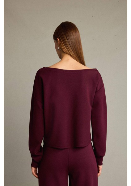Kayık Yaka Modal Sweatshirt G2914AX25AU
