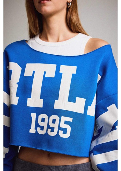 Kayık Yaka Baskılı Sweatshirt G3329AX25WN indirimleri