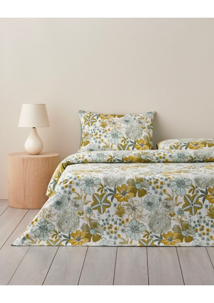 Garden Glory Pamuk Çift Kişilik Nevresim Takımı 200X220 cm Yeşil
