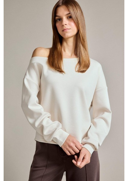 Kayık Yaka Modal Sweatshirt G2914AX25AU