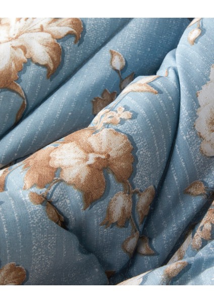 Cozy Rose Pamuk Polyester Çift Kişilik Uyku Seti 195X215 cm Mavi-Kahve fırsatları
